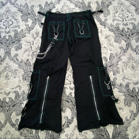 Tripp NYC Turquoise | Black Corset Bondage Pants - Picture 6 of 9